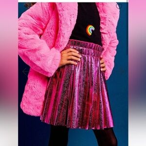 Lola + The Boys Foil Pleated Skirt